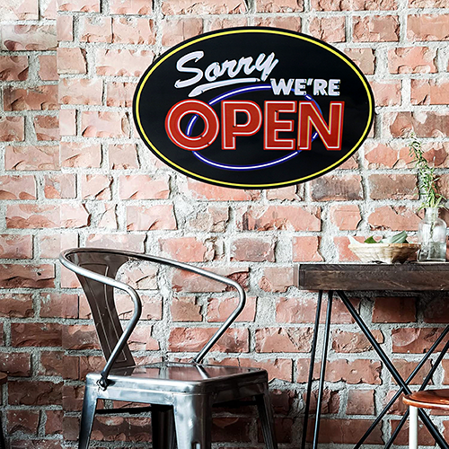 レンチキュラー サイン SORRY WE'RE OPEN