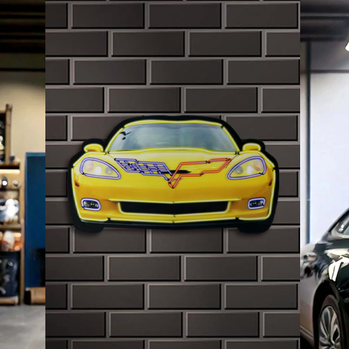 レンチキュラー サイン 06 YELLOW CORVETTE