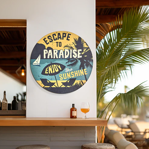 ウッディー ラウンド プラーク ESCAPE TO PARADISE
