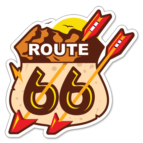 RT 66 ステッカー ラージ Route 66 Twin Arrrows