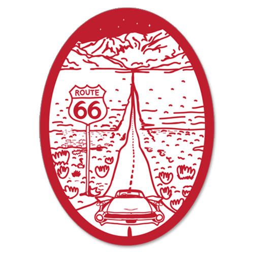 RT 66 ステッカー ラージ Route 66 Line Art