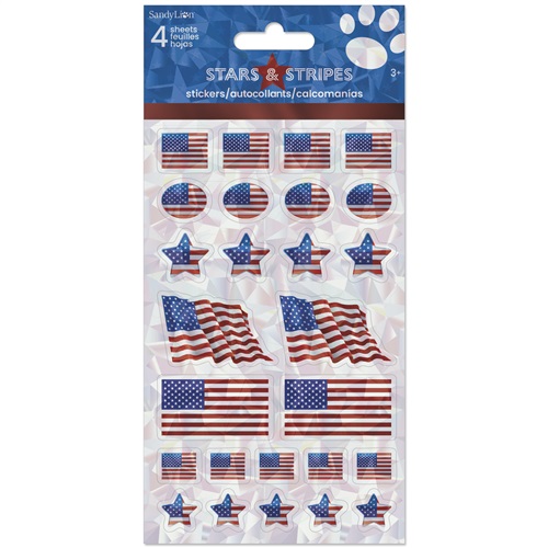 USA キャラクター 4シート ステッカー アメリカン フラッグ American Flags
