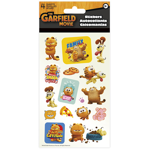 USA キャラクター 4シート ステッカー ガーフィールド The Garfield Movie