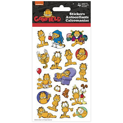 USA キャラクター 4シート ステッカー ガーフィールド Garfield Flat Out Garfield