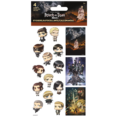キャラクター 4シート ステッカー 進撃の巨人 Attack on Titan