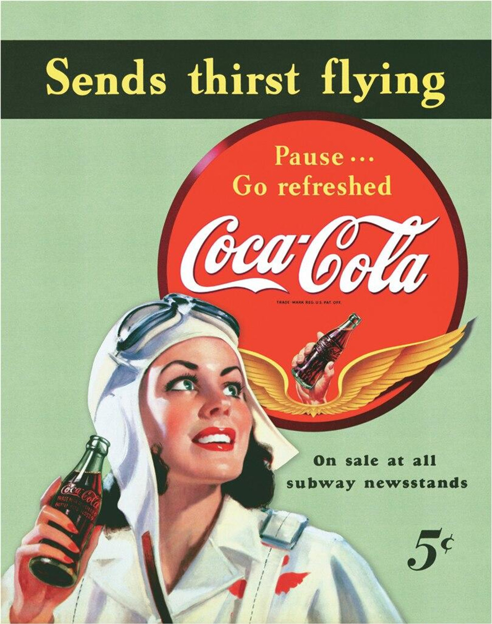 ティン サイン Coke - Sends Thirst Flying