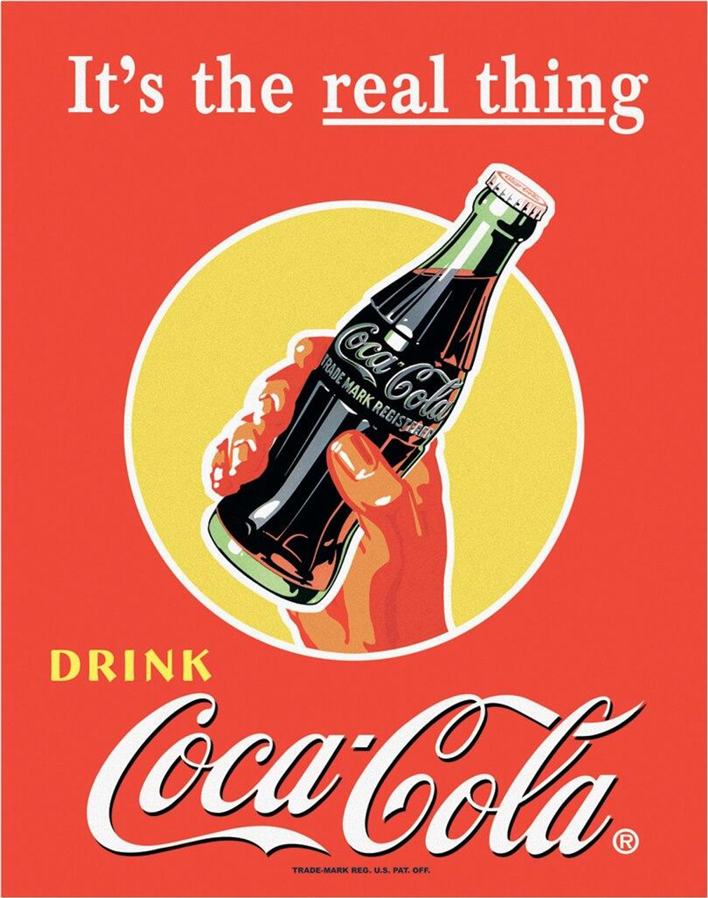 ティン サイン Coke - Real Thing - Bottle in