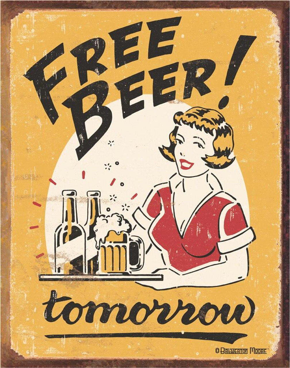 ティン サイン Moore - Free Beer