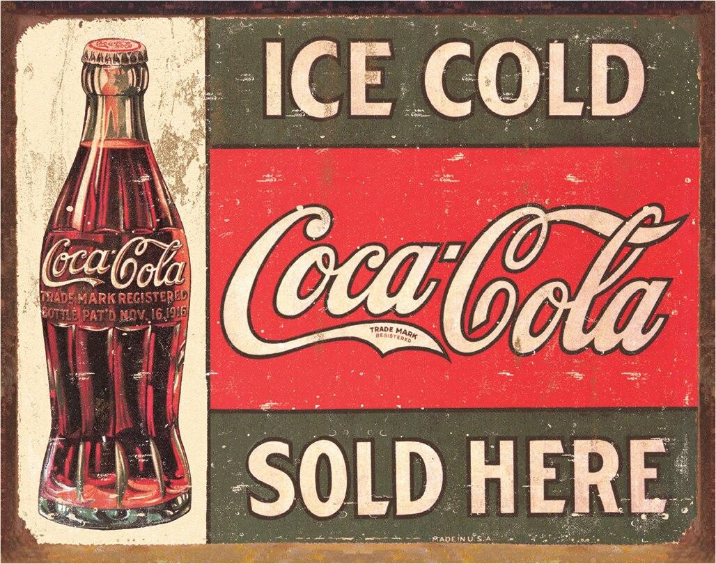 ティン サイン Coke - c.1916 Ice Cold