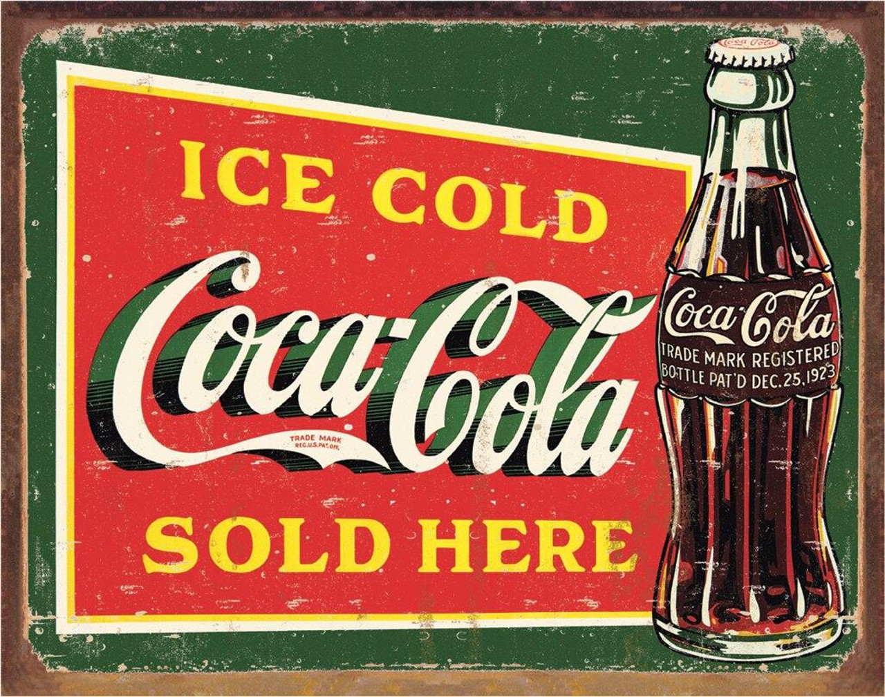 ティン サイン Coke - Ice Cold Green