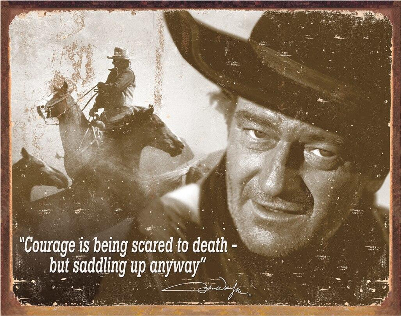 ティン サインJohn Wayne - Courage