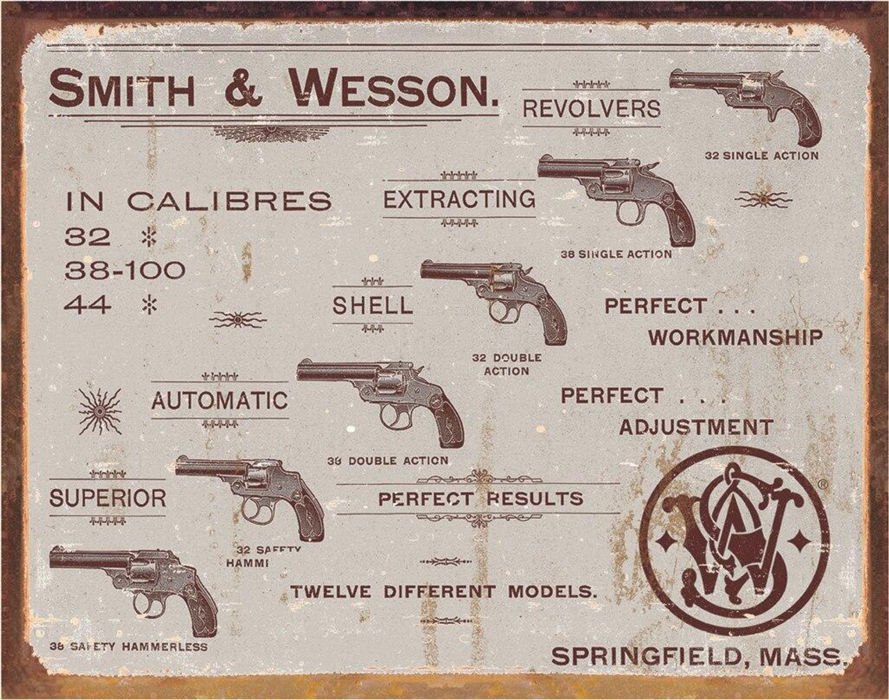 ティン サインS&W - Revolvers