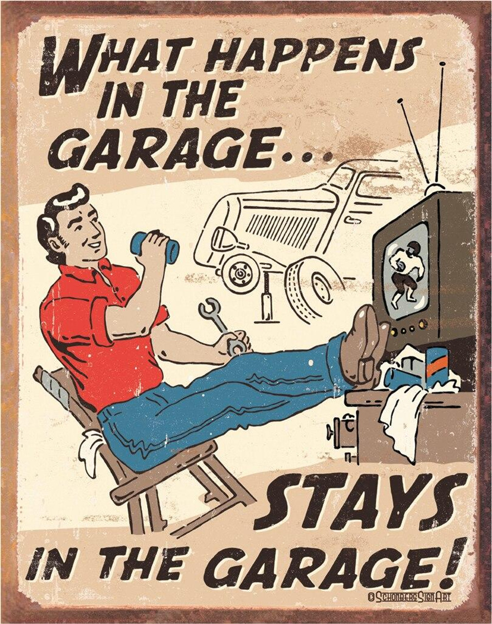 ティン サインHappens in Garage