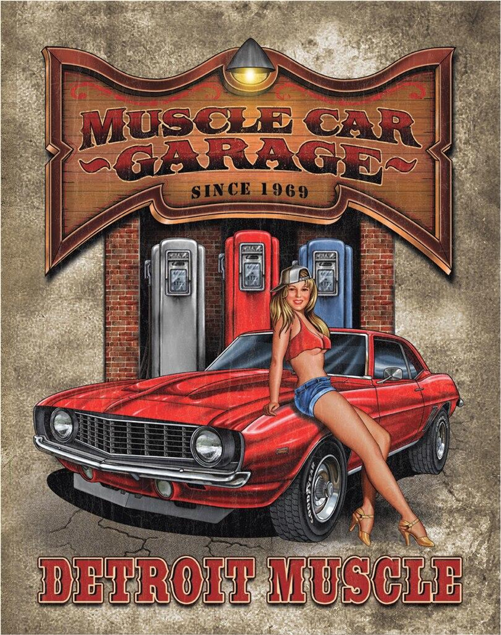 ティン サイン Legends - Muscle Car Garage