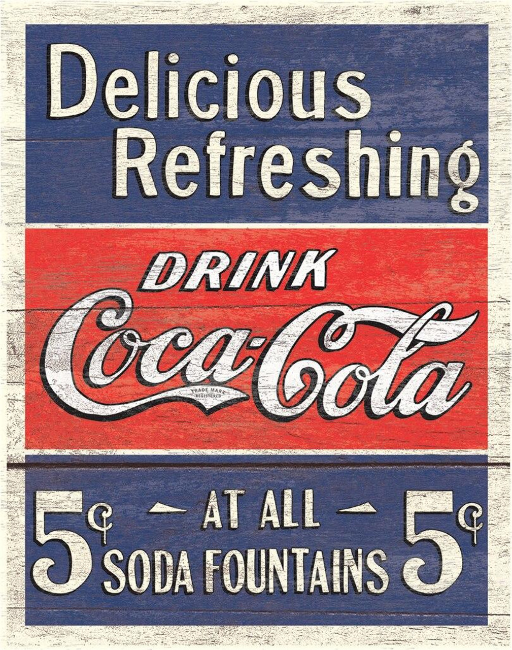 ティン サイン Coke - Delicious 5 Cents