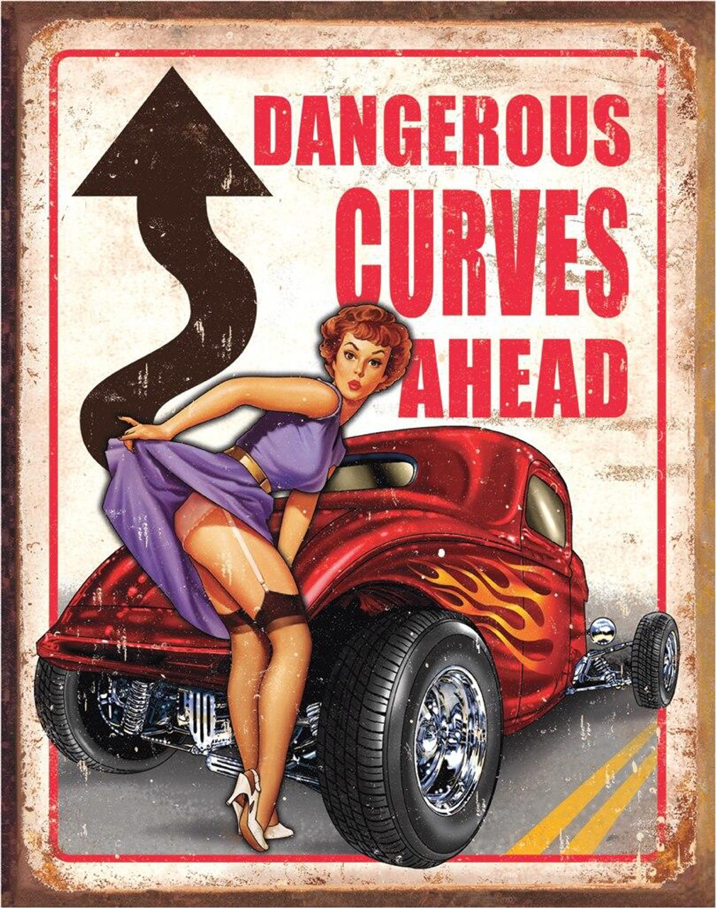 ティン サイン Legends - Dangerous Curves