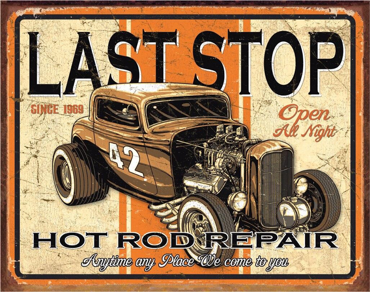 ティン サイン Last Stop Rods