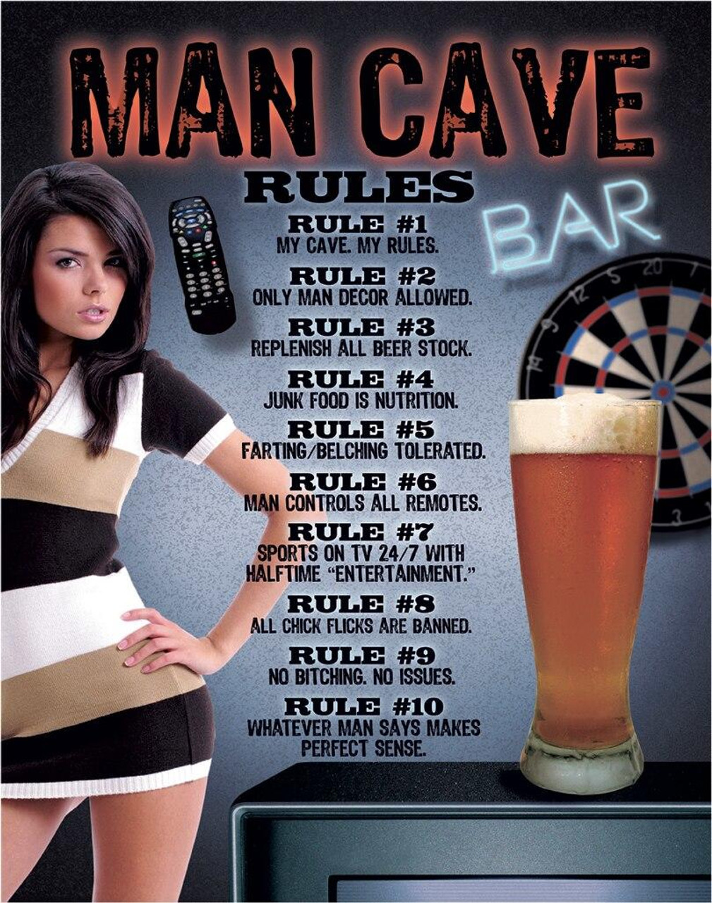 ティン サイン Man Cave - Rules