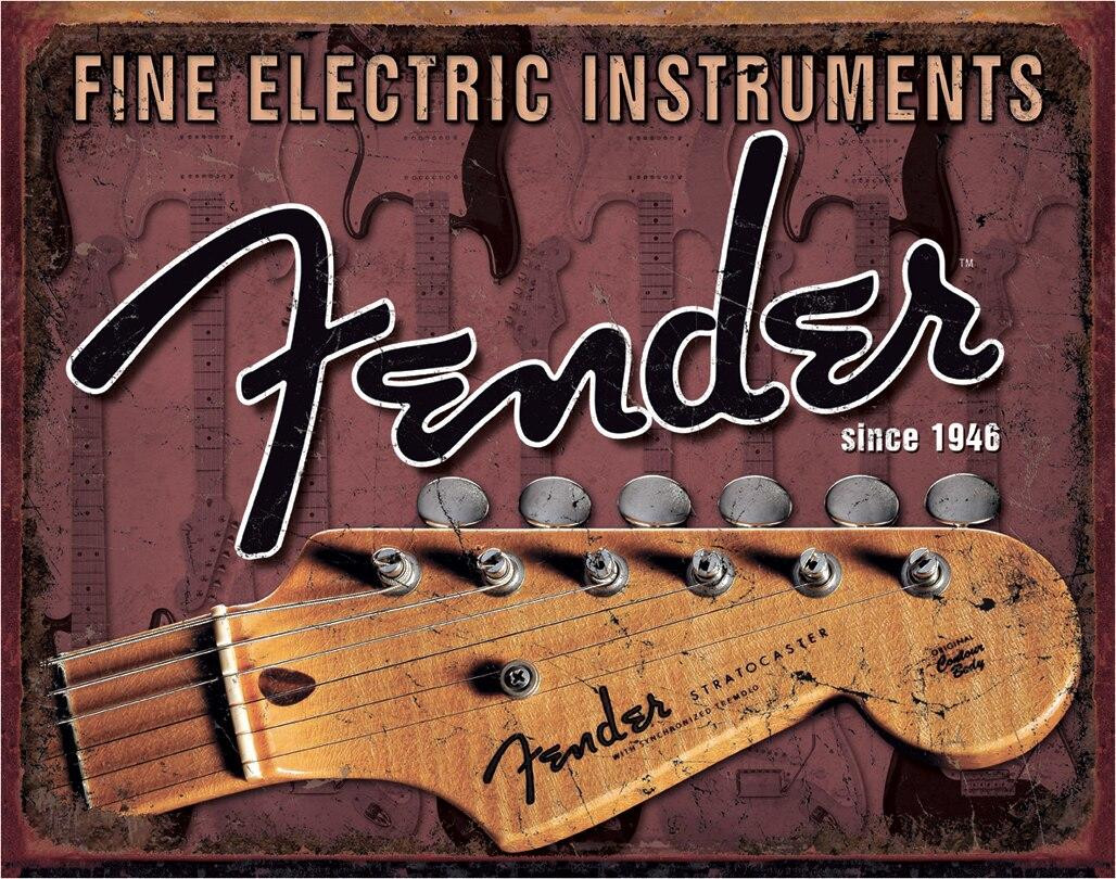 ティン サイン Fender - Headstock