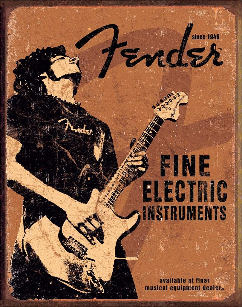 ティン サイン Fender - Rock On