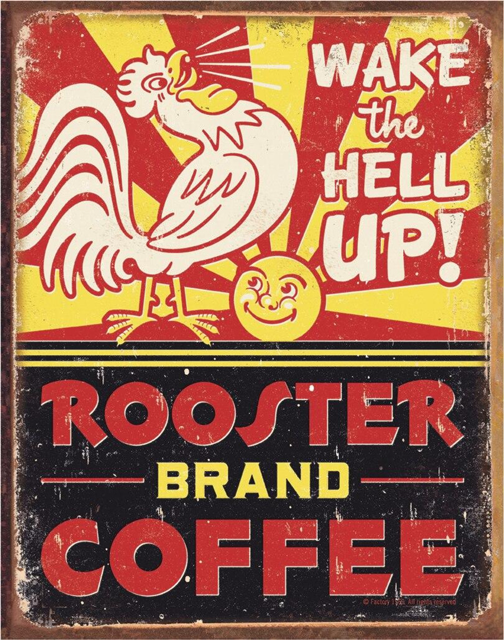 ティン サイン Rooster Brand Coffee