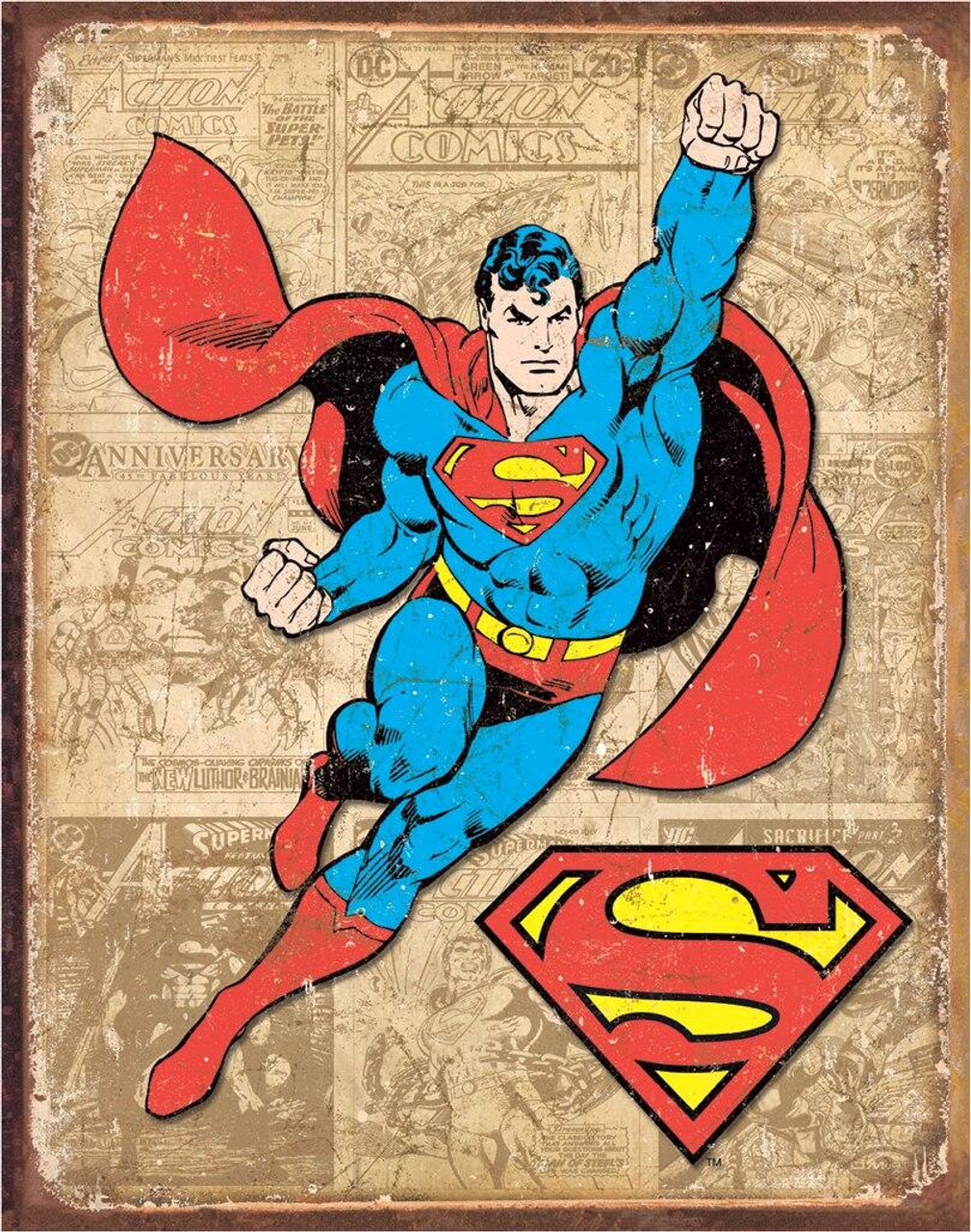 ティン サイン DC - Superman Weathered