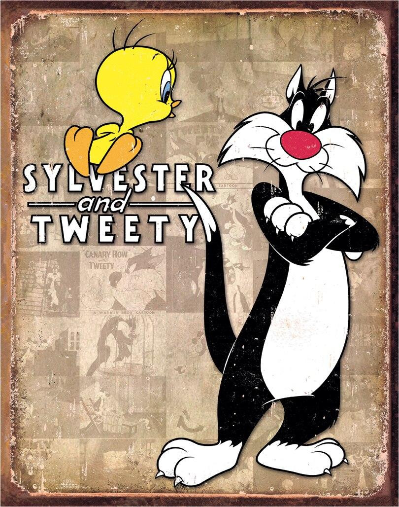 ティン サイン WB - Tweety and Sylvester