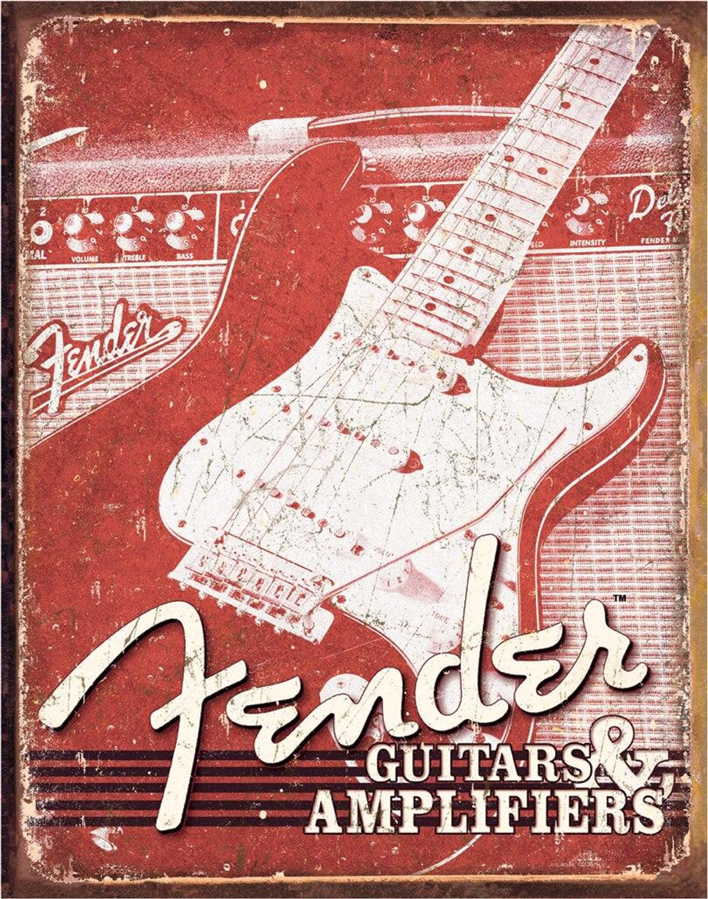 ティン サイン Fender Weathered