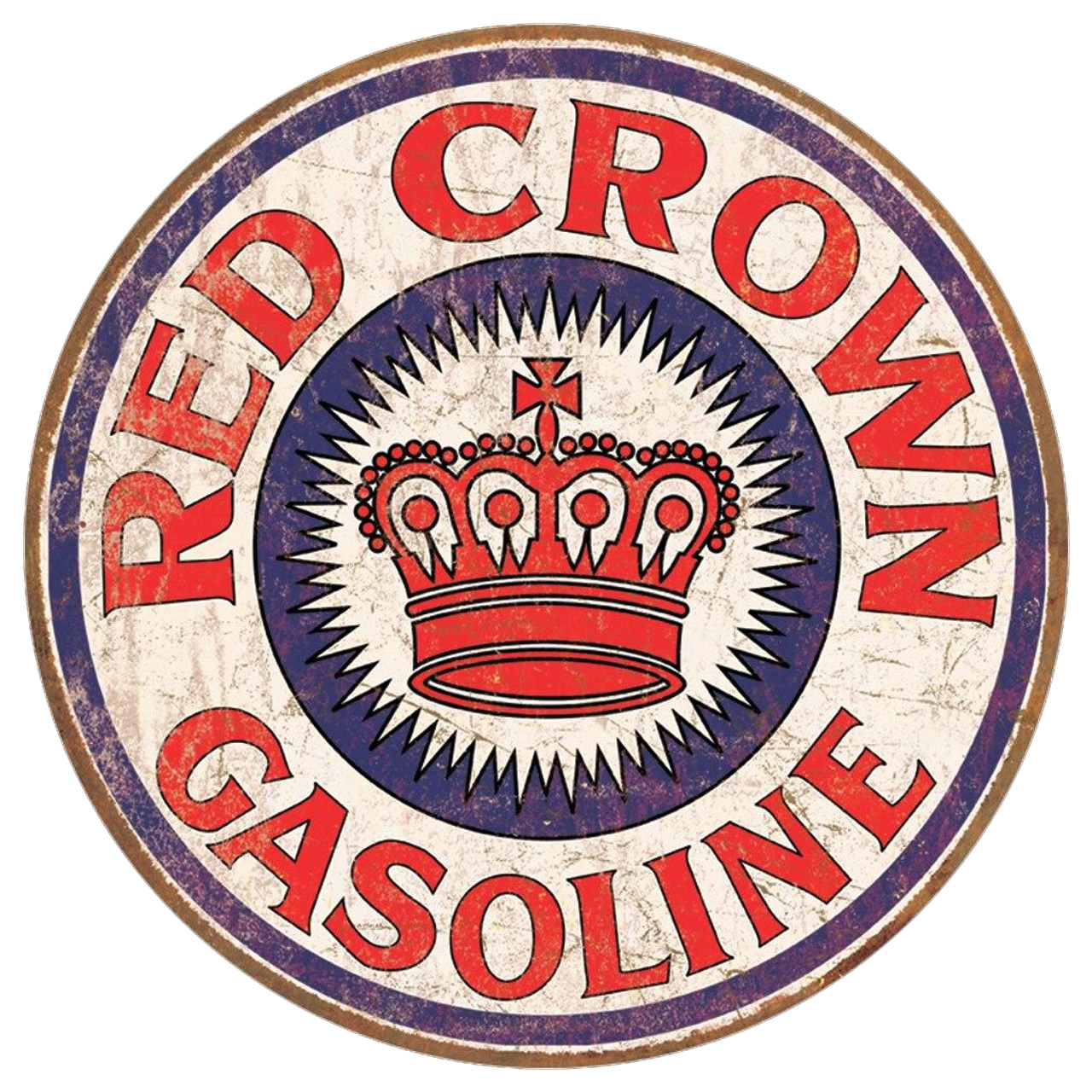 ティン サイン ROUND - Red Crown Gas