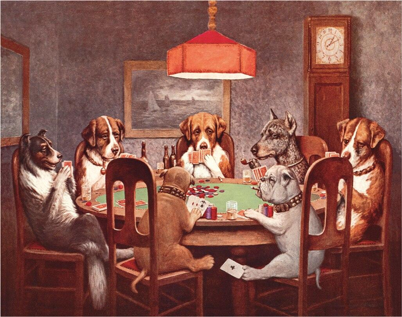 ティン サイン 7 Dogs Playing Poker