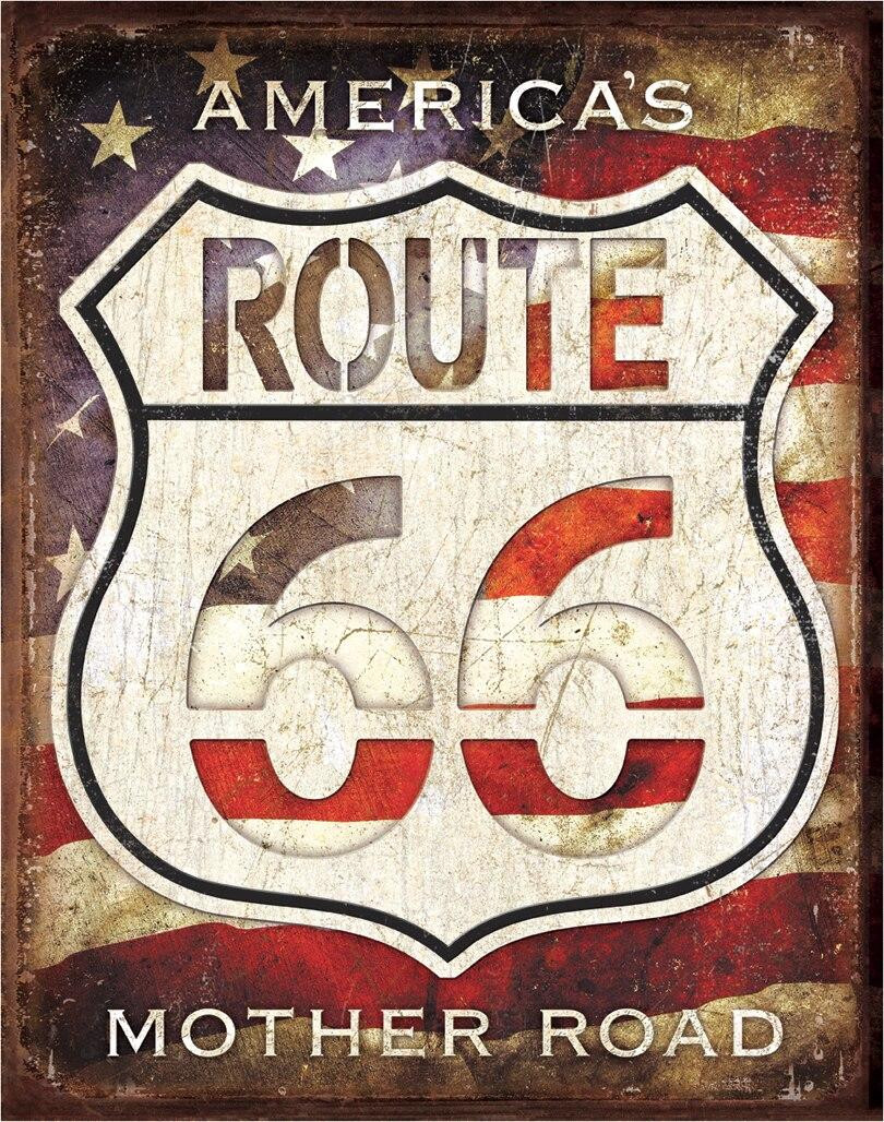ティン サイン Rt. 66 - America's Road