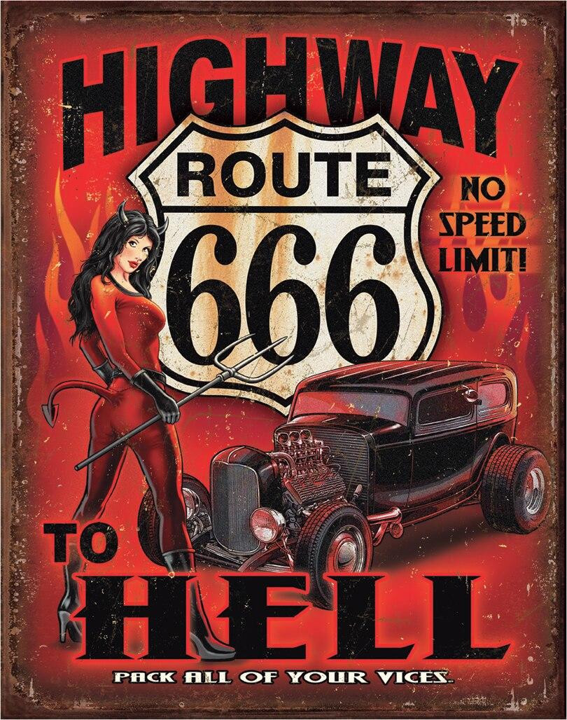 ティン サイン Route 666 - Highway to Hell