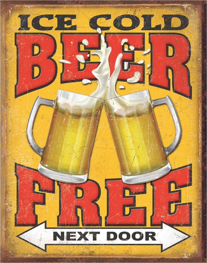 ティン サイン Free Beer - Next Door