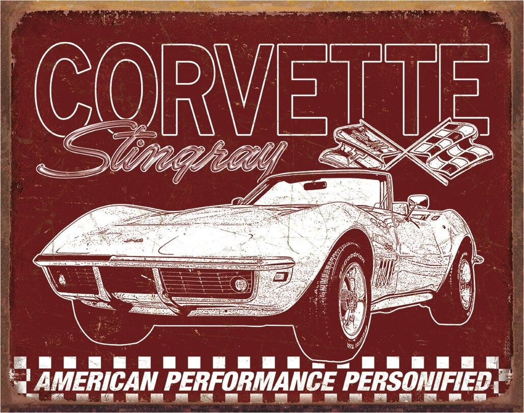 ティン サイン Corvette - 69 StingRay