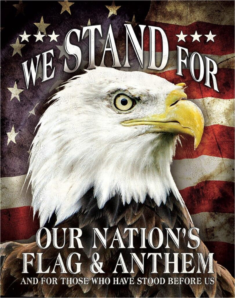 ティン サイン We Stand For Our Flag
