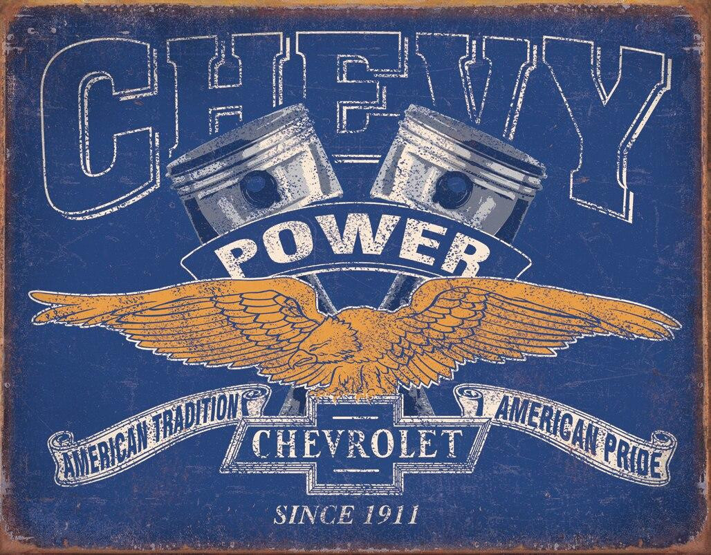 ティン サイン Chevy Power Restricted