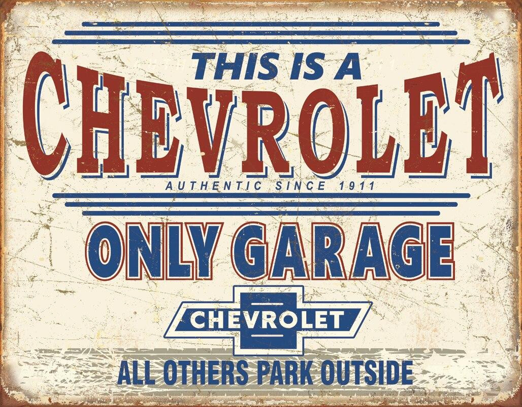 ティン サイン Chevy Only Garage