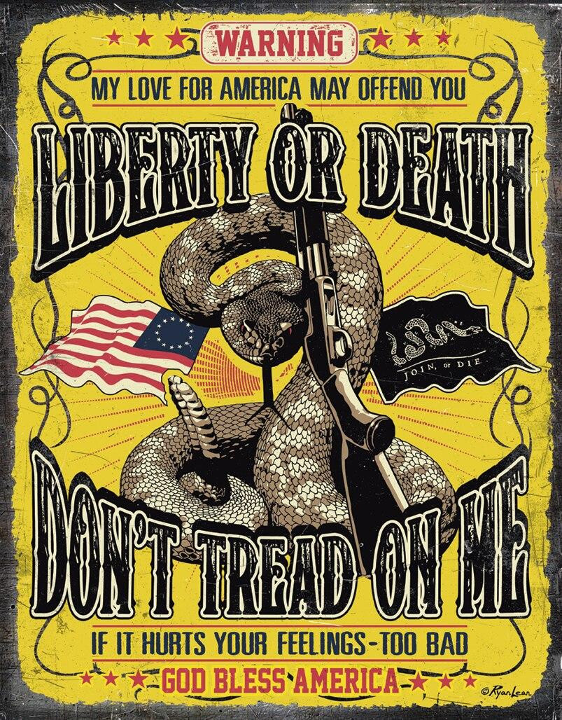 ティン サイン Don't Tread On Me - Warning