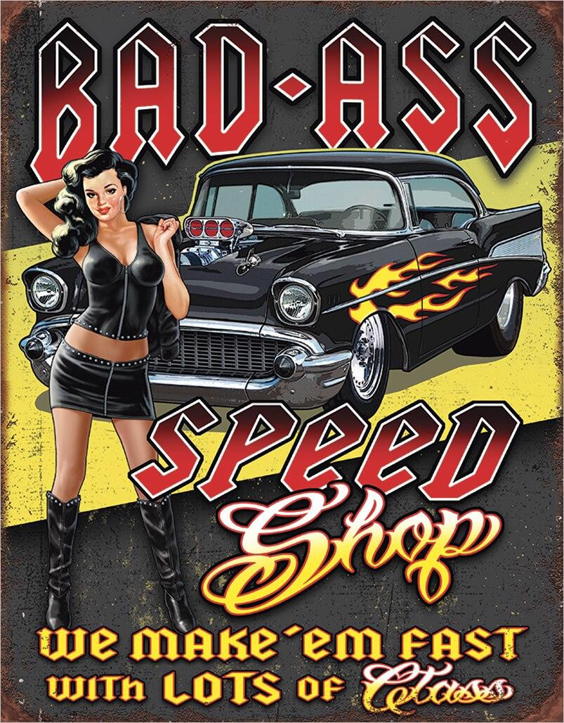 ティン サイン Bad Ass Speed Shop