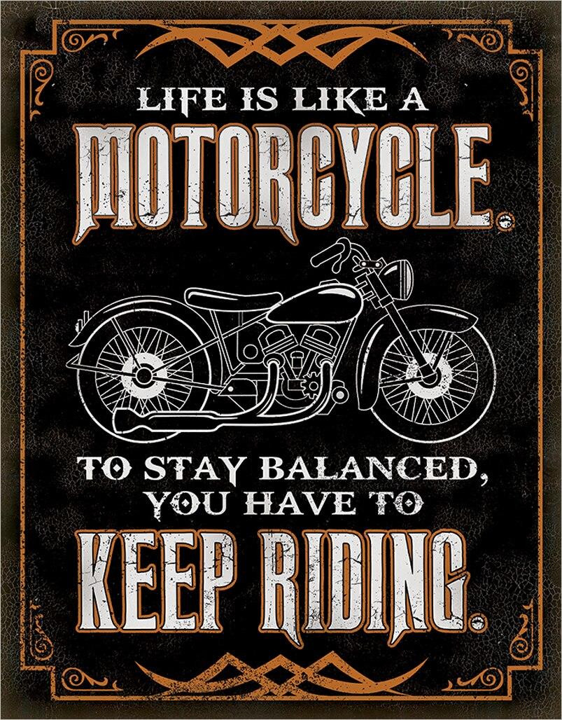 ティン サイン Life is Life - Motorcycle