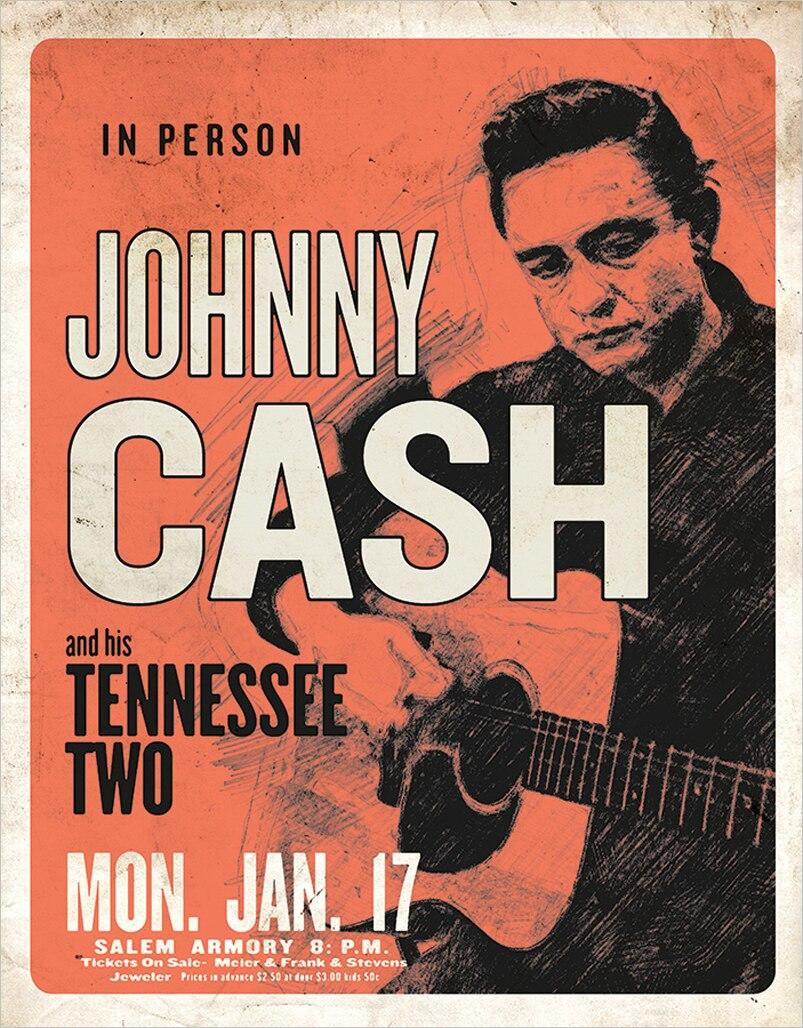 ティン サイン CASH His Tennessee Two