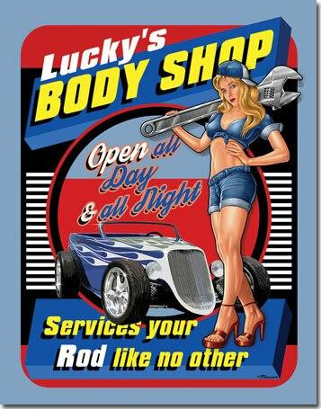 ティン サイン Lucky's Body Shop