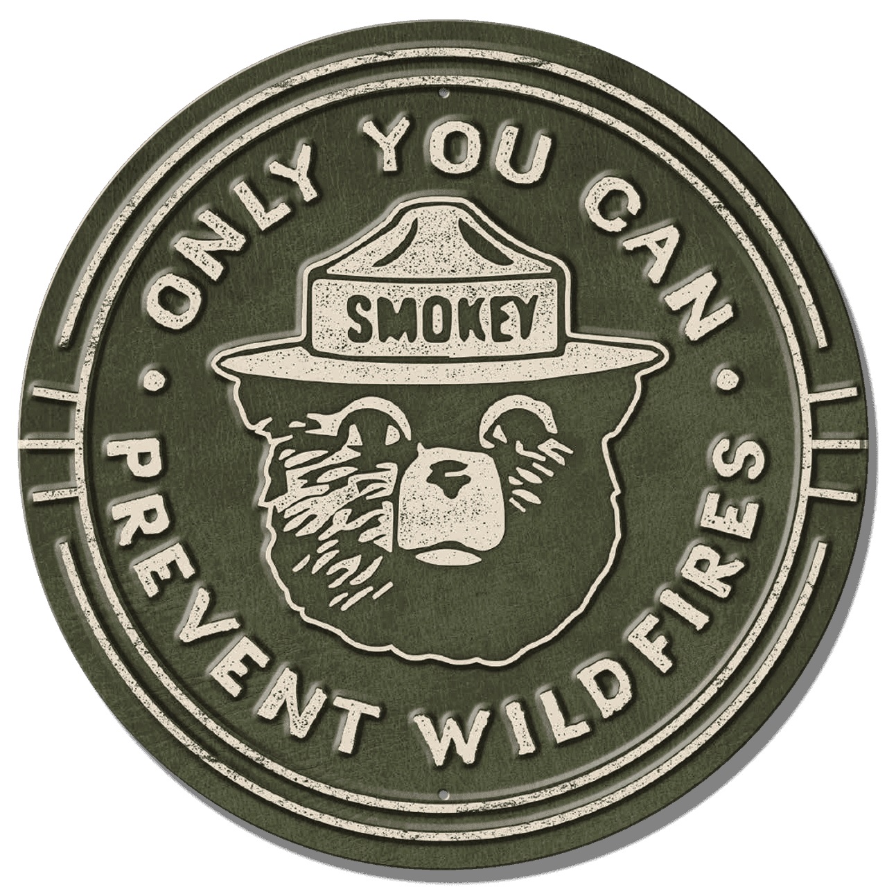 ティン サイン ROUND - Smokey Bear