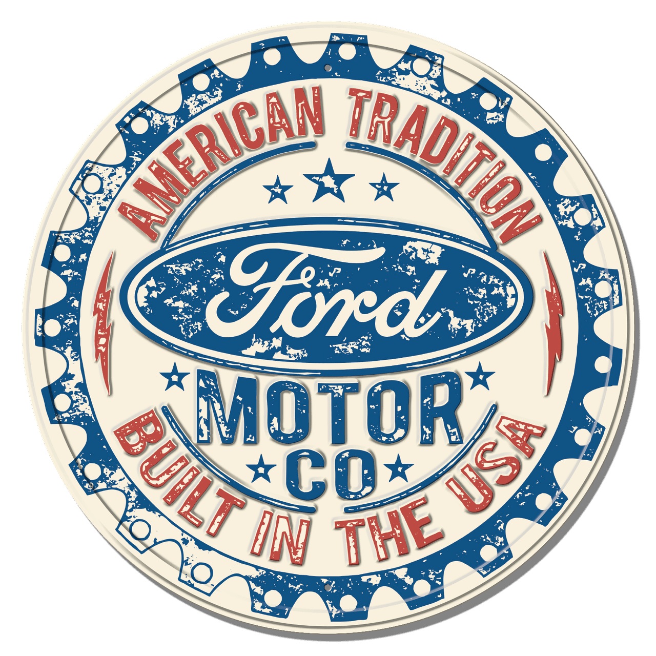 ティン サイン ROUND - Ford - Built in USA
