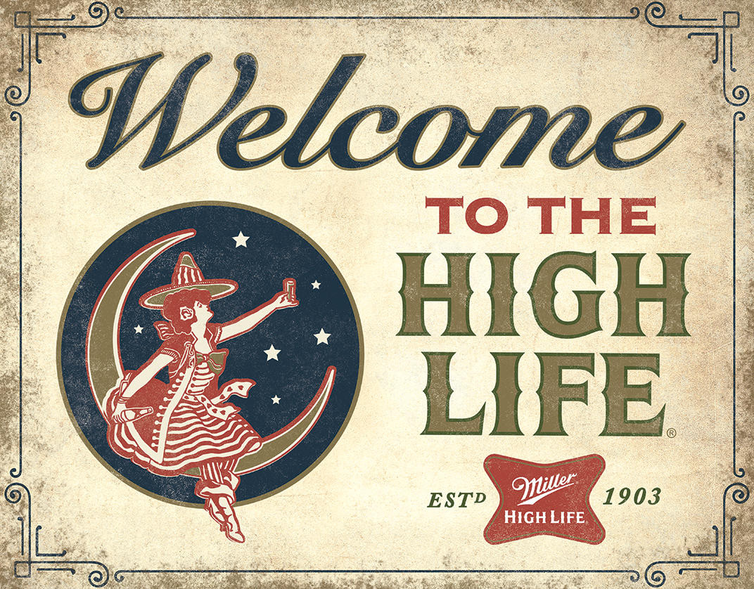 ティン サイン Miller - Welcome High Life