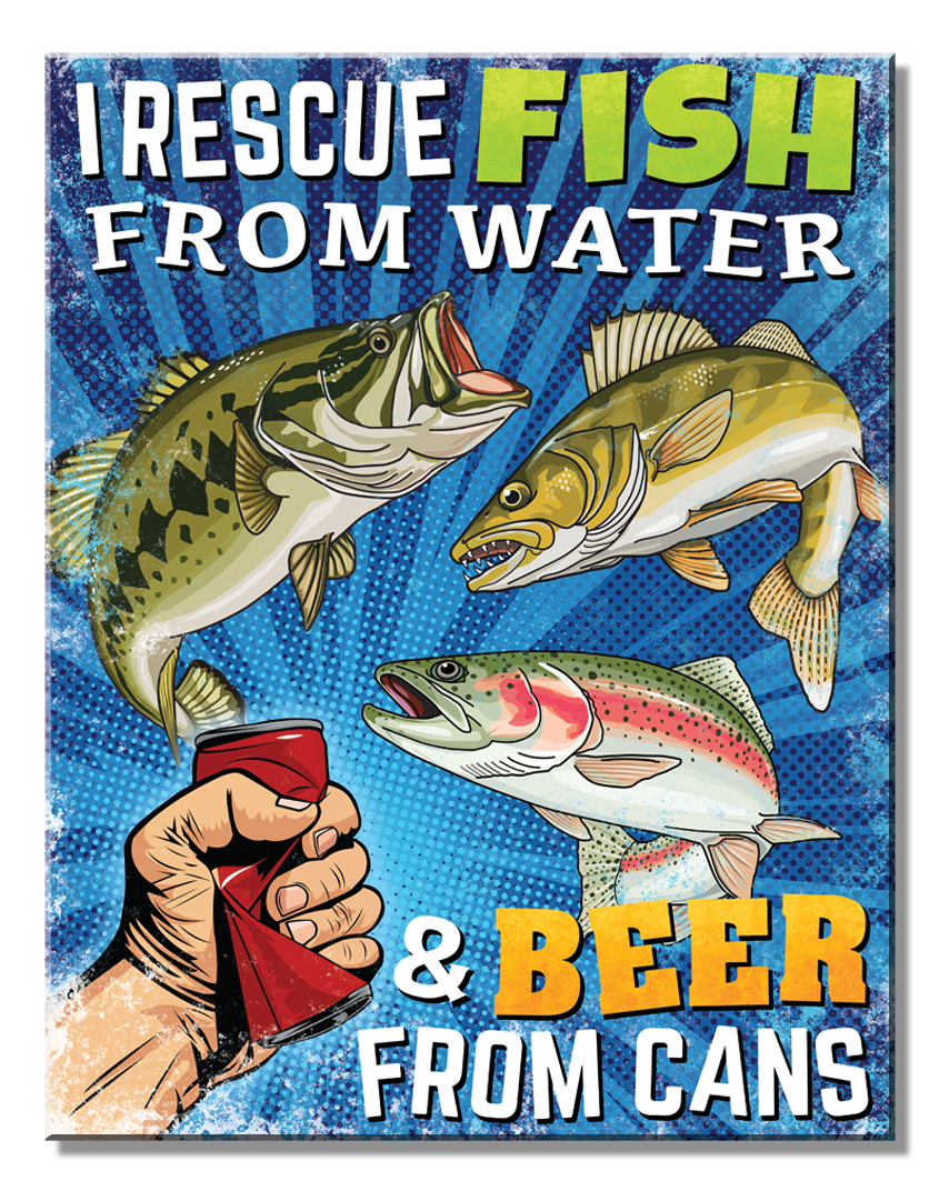 ティン サイン Walleye Beer