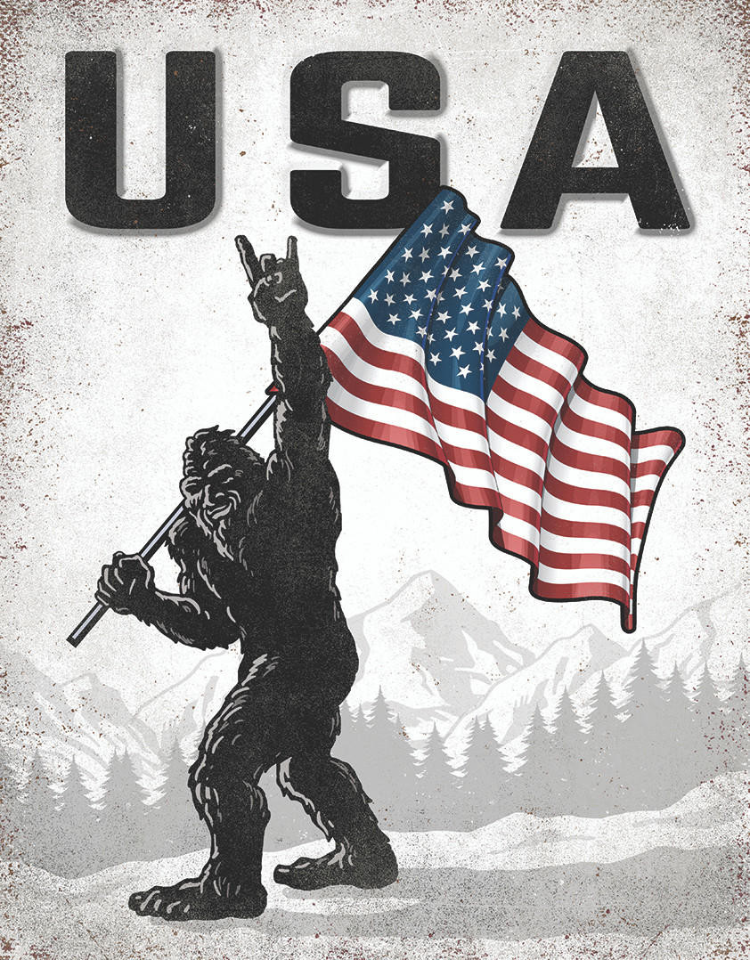 ティン サイン White USA Squatch Tin Sign