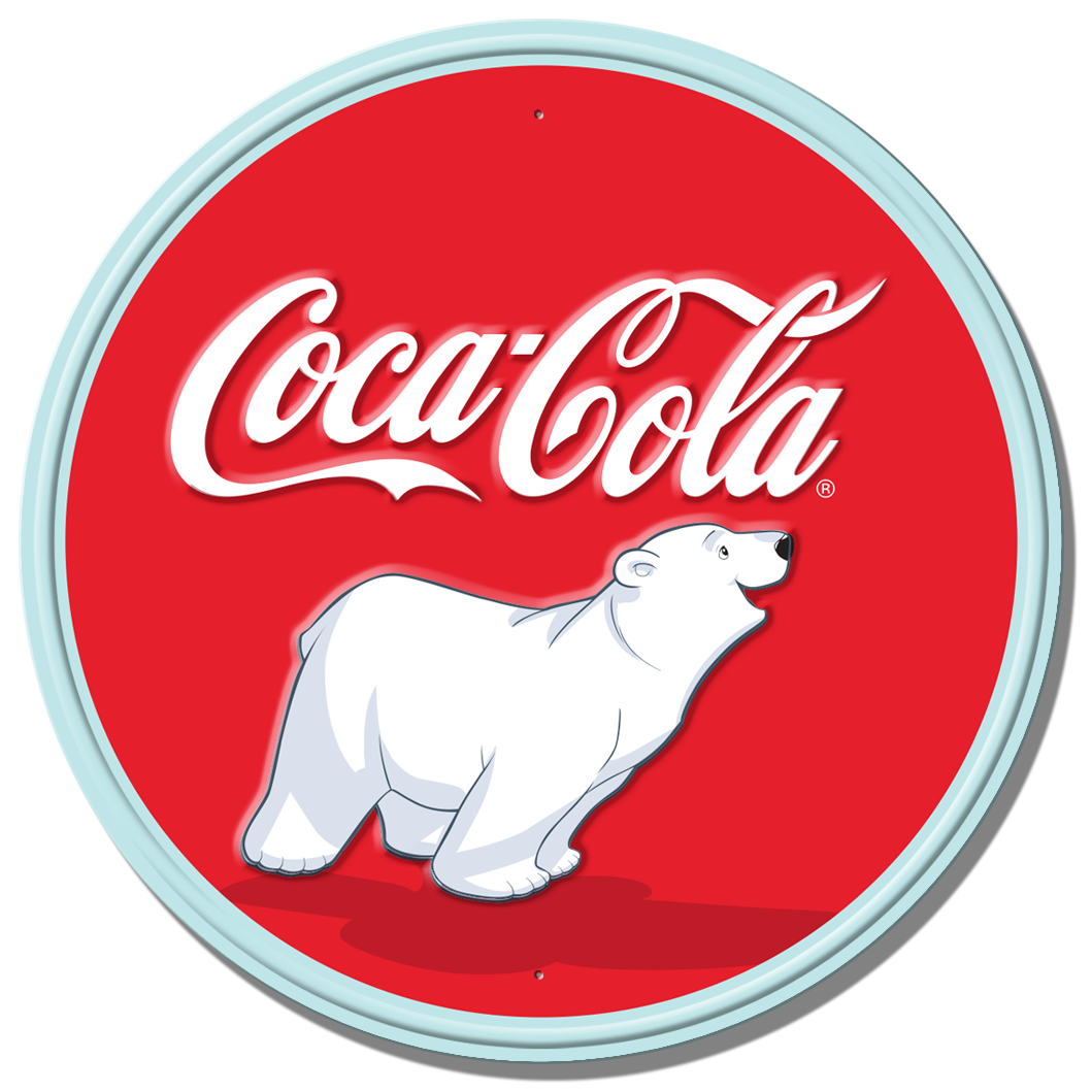 ティン サイン ROUND - Coke - Bear Cub