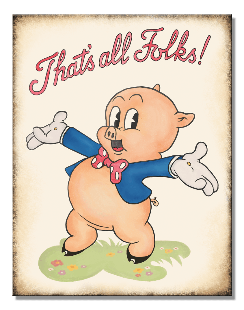 ティン サイン WB - Looney Tunes Porky