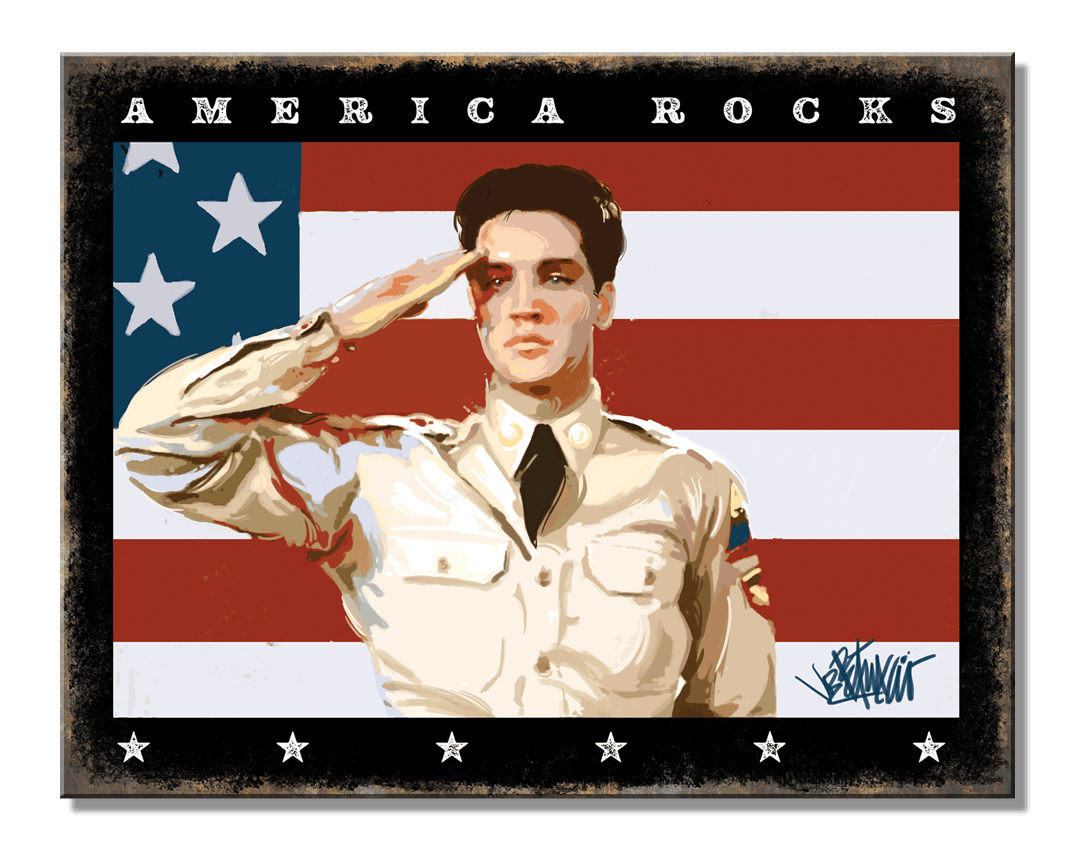 ティン サイン Elvis Rocks
